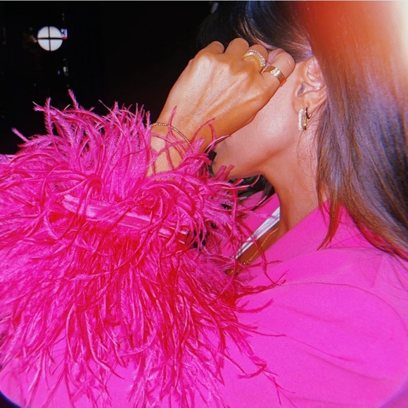 ZARA Feather Blazer Pink - Picture 6 of 8